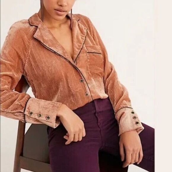 FREE PEOPLE ASPEN NIGHTS VELVET TOP - Picture 3 of 8